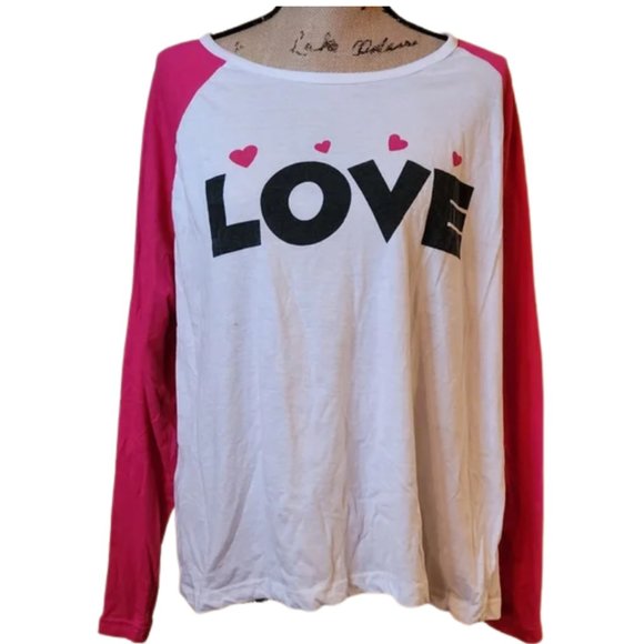 Bobbie Brooks 2X Love Scoop Neck, Short Sleeve, Pullover T-shirt - Picture 1 of 1